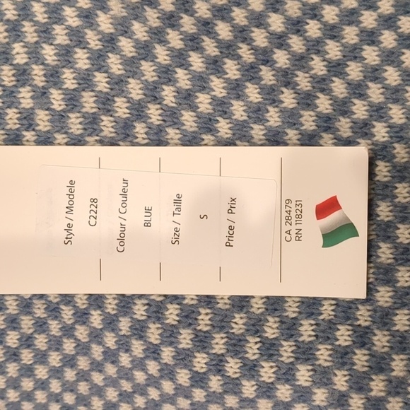 Cherishh Blue and White Wool and Alpaca Button Close Made in Italy Sweater - Picture 5 of 10